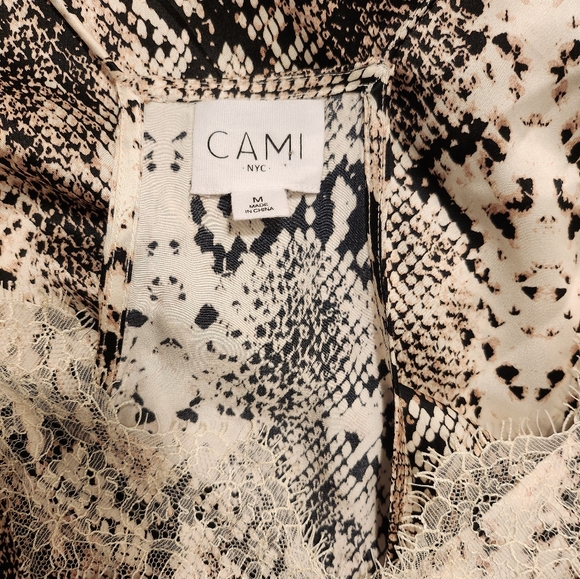 Cami NYC 100% Silk The  Racer Charmeuse Snake Tank Romantic Top  Going Out Sz M - Picture 6 of 16